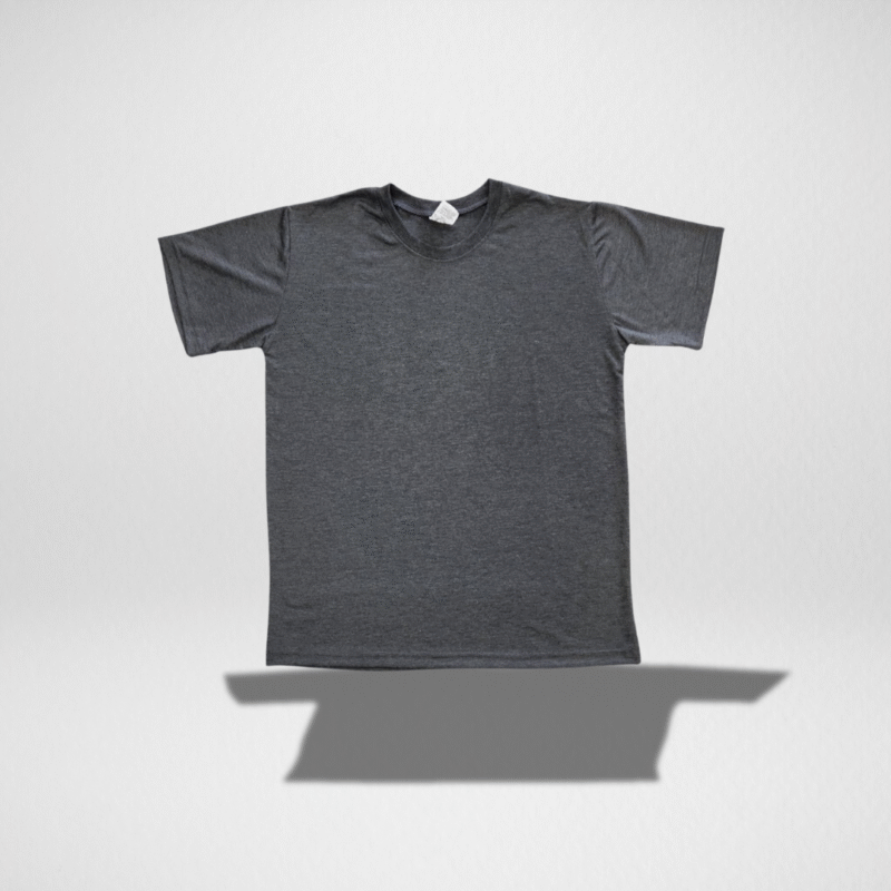 Camiseta cinza mescla escuro lisa